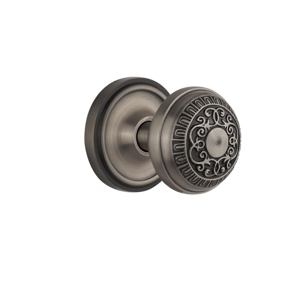 Nostalgic Warehouse CLAEAD Privacy Knob Classic Rosette with Egg and Dart Knob in Antique Pewter